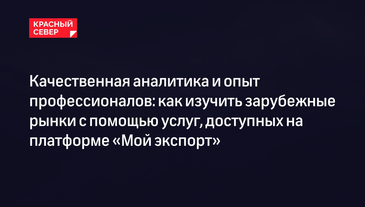 Качественная аналитика и опыт профессионалов: как изучить зарубежные рынки с помощью услуг, доступных на платформе «Мой экспорт»