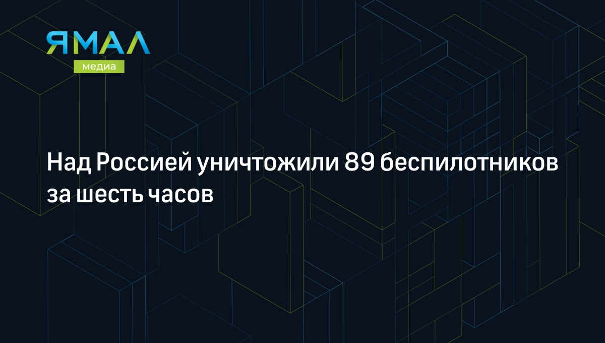 Над Россией уничтожили 89 беспилотников за шесть часов
