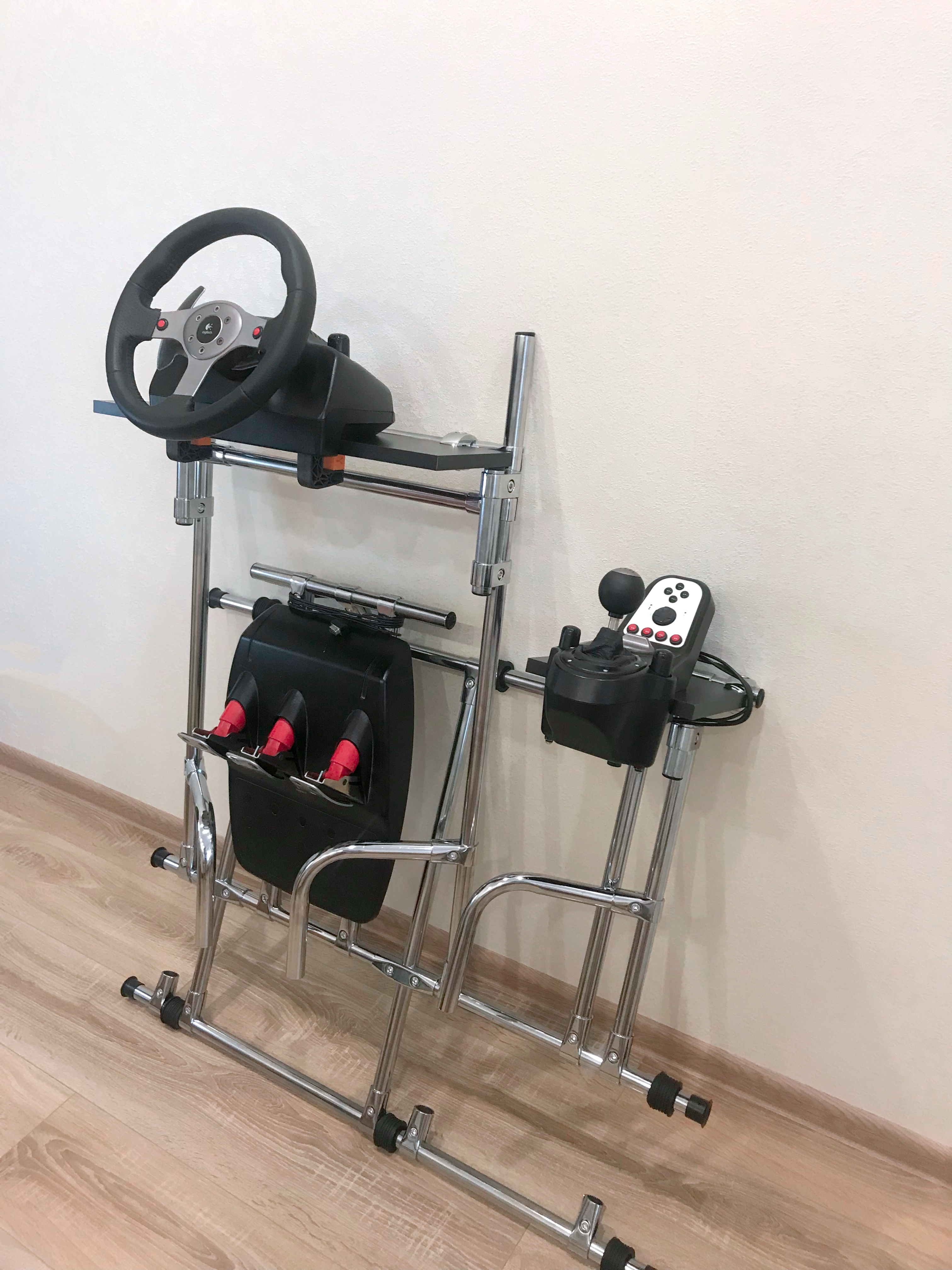 Универсальная стойка для игрового руля с кпп