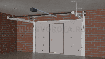 Ворота Doorhan секционные бытовые с калиткой автоматические (с приводом)