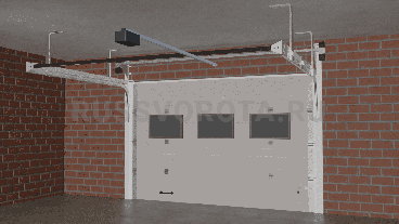 Ворота Damast секционные бытовые с окнами автоматические (с приводом)