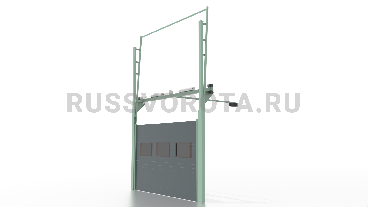 Ворота Doorhan секционные промышленные с окнами автоматические (с приводом)