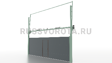 Ворота Doorhan секционные промышленные с калиткой стальные (металл) - полотно из сэндвич-панелей