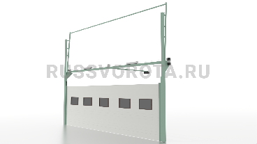 Ворота Alutech секционные промышленные с окнами автоматические (с приводом)