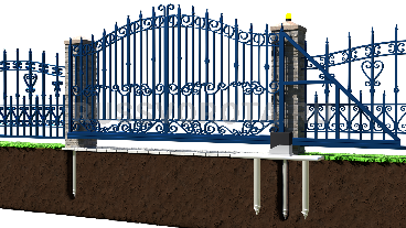 Автоматические откатные ворота кованые Damast консольные на сваях