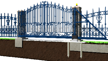 Автоматические откатные ворота кованые Damast консольные в проем
