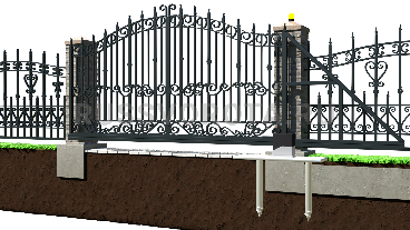 Автоматические откатные ворота кованые Doorhan консольные в проем