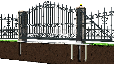 Механические откатные ворота кованые Doorhan консольные на сваях