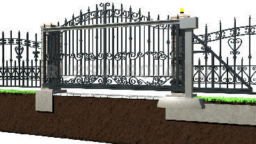 Механические откатные ворота кованые Doorhan подвесные в проем