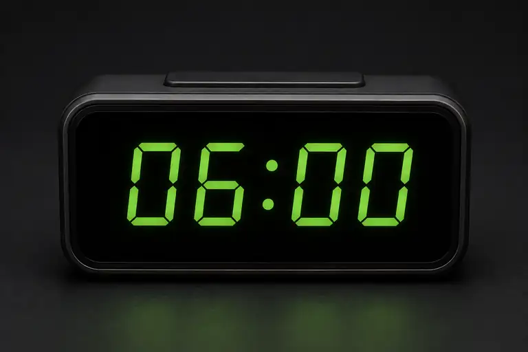 at six o'clock