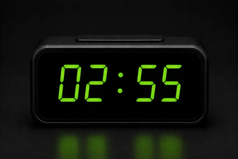 five minutes to three