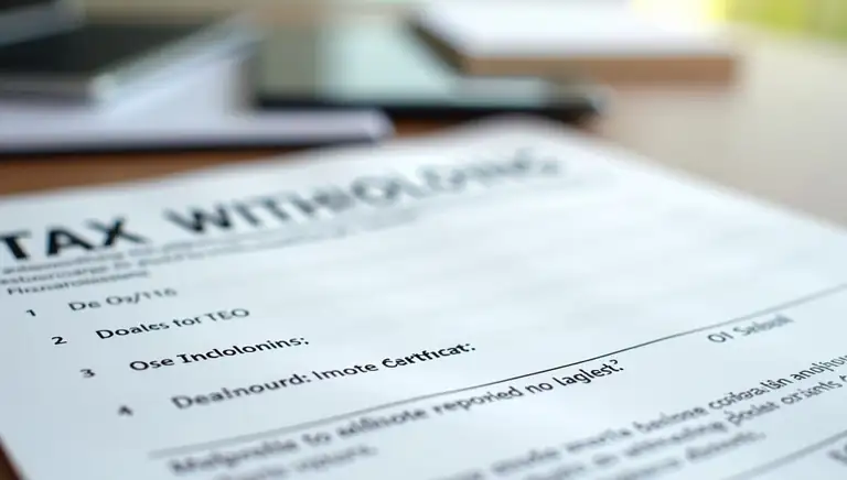 tax withholding certificate