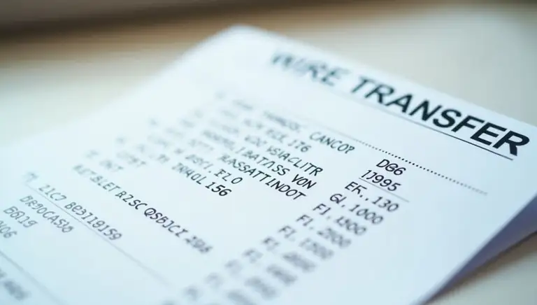 wire transfer receipt
