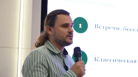Слайд «Встречи, беседы» за спиной выступающего