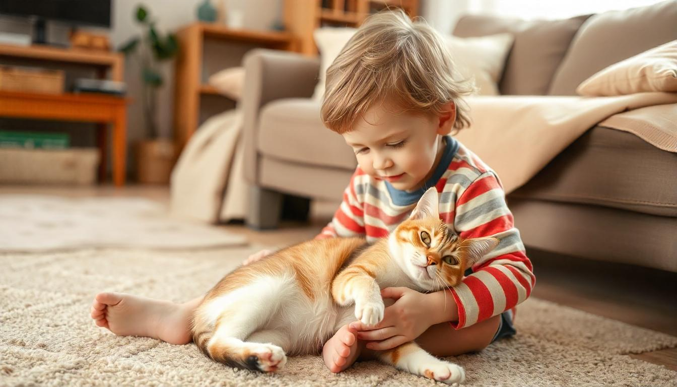 A cozy living room scene featuring a child with Autism Spectrum Disorder sitting on the floor