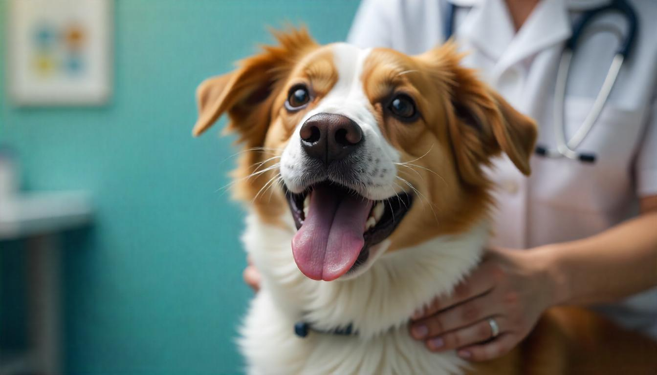 A happy dog receiving treatment, illustrating hope and positivity