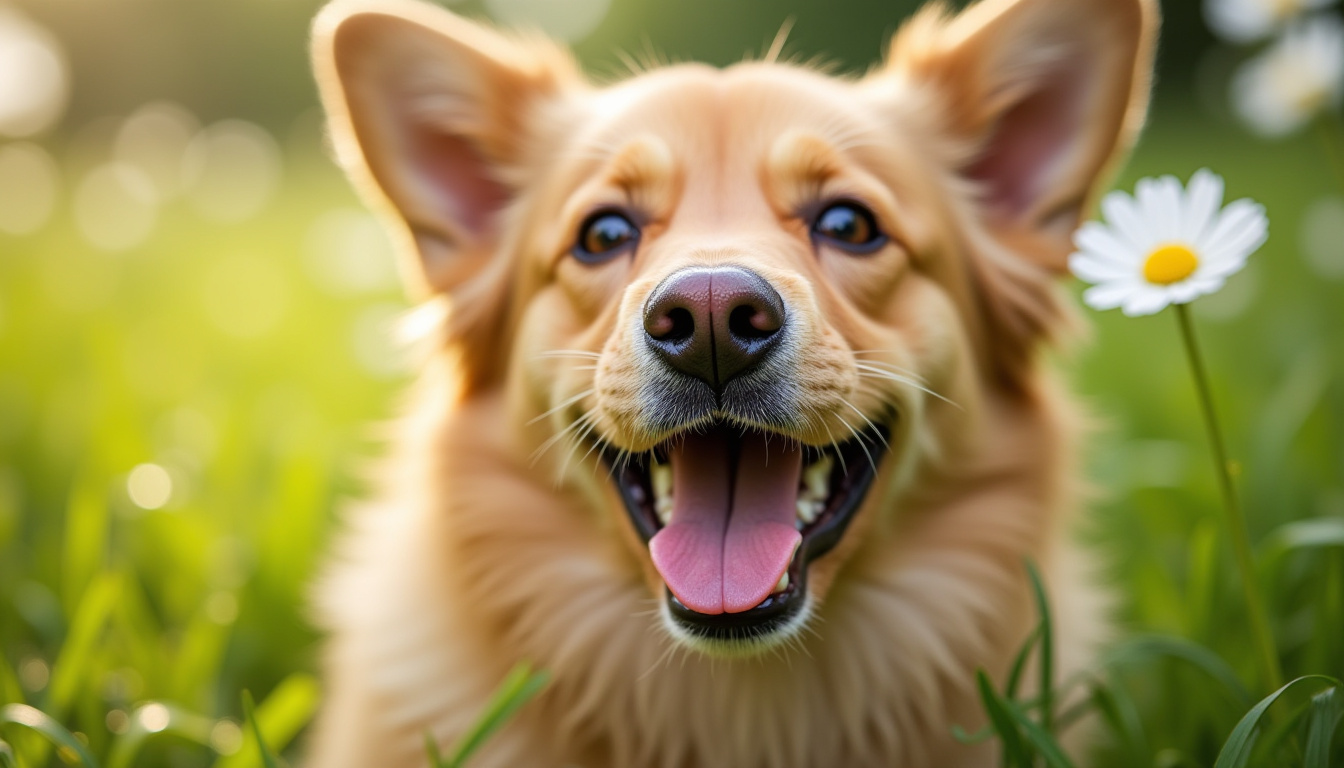 Happy dog enjoying outdoor activities on a sunny day, with emphasis on the nose