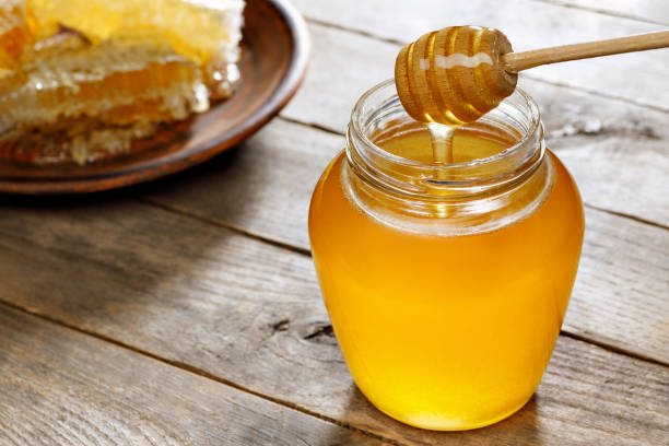 Spoon with a small amount of honey on it