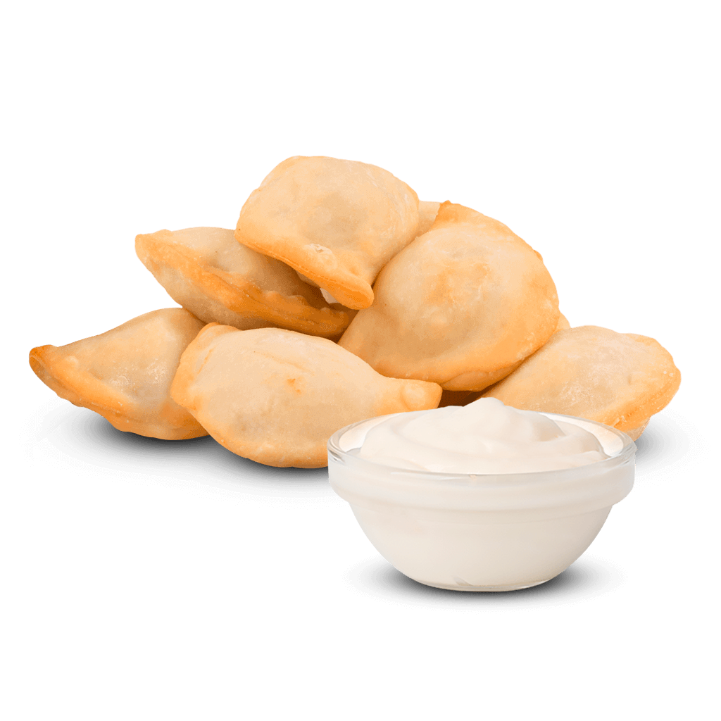 Вареники с картофелем грибами и сметаной