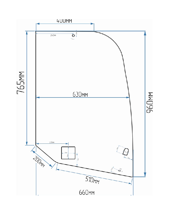 Стекло боковое двери ZL20E